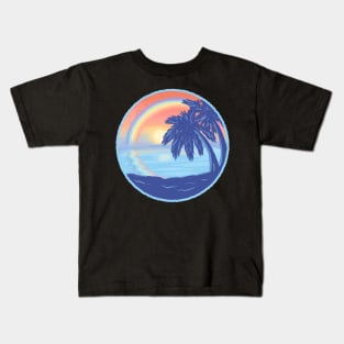 Rainbow Sunset Beach Kids T-Shirt